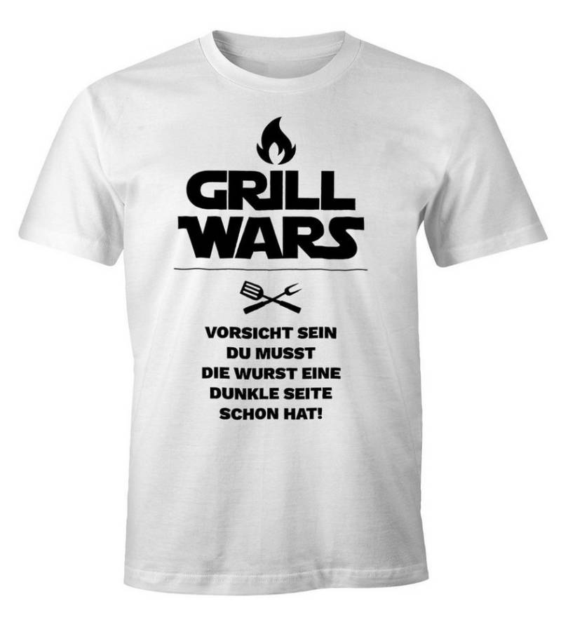 MoonWorks Print-Shirt Herren T-Shirt Grill Wars mit Spruch Fun-Shirt mit Print von MoonWorks