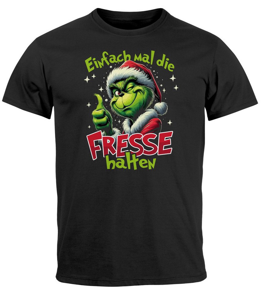 MoonWorks Print-Shirt Herren T-Shirt Grinch Weihnachten Spruch lustig Weihnachtsmuffel XMAS mit Print von MoonWorks