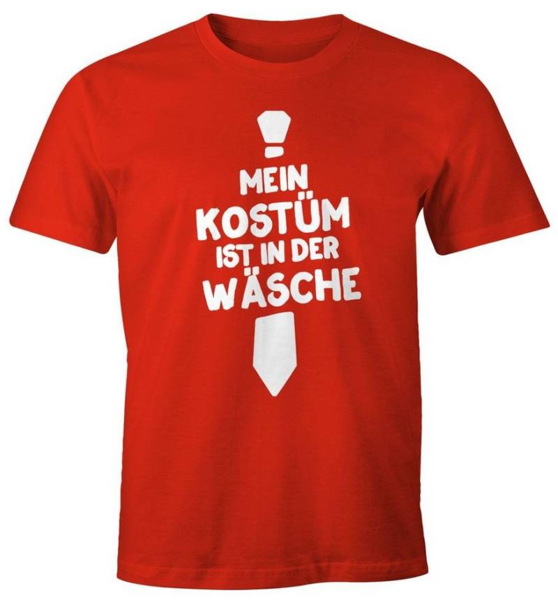 MoonWorks Print-Shirt Herren T-Shirt Mein Kostüm ist in der Wäsche Fasching Faschings-Shirt Fun-Shirt Moonworks® mit Print von MoonWorks