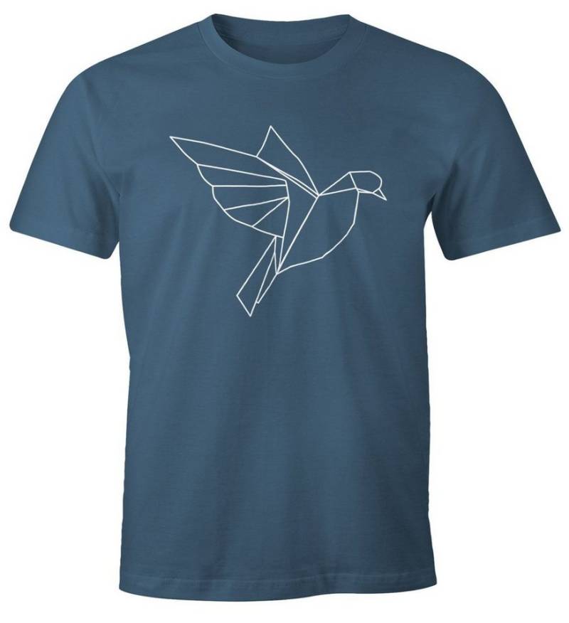 MoonWorks Print-Shirt Herren T-Shirt Polygon Origami Vogel Bird Moonworks® mit Print von MoonWorks