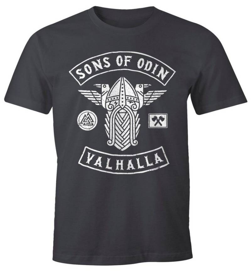 MoonWorks Print-Shirt Herren T-Shirt Sons of Odin Valhalla Vikings Wikinger Fan-Shirt mit Print von MoonWorks
