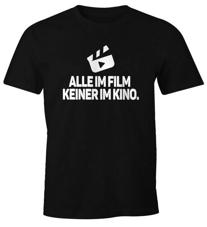 MoonWorks Print-Shirt Herren T-Shirt Spruch Alle im Film Keiner im Kino Fun-Shirt Party Festival Techno Rave Oberteil Moonworks® mit Print von MoonWorks