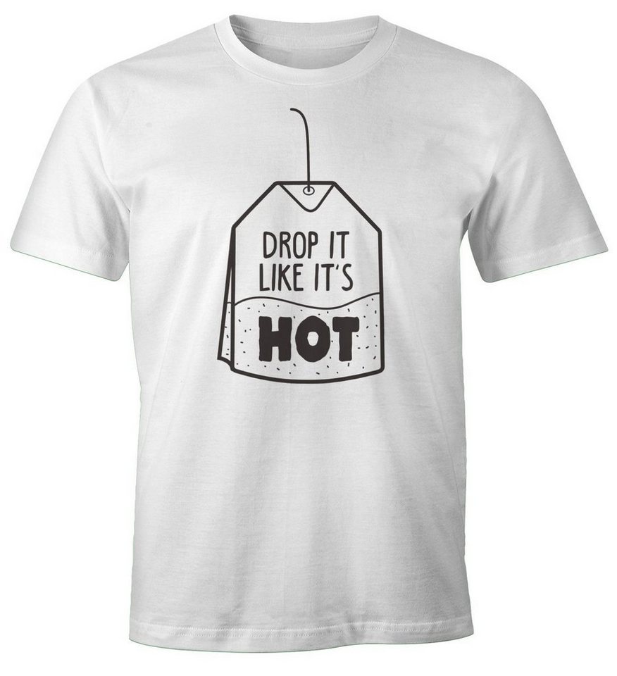 MoonWorks Print-Shirt Herren T-Shirt Spruch Drop it like it's hot Fun-Shirt Moonworks® mit Print von MoonWorks
