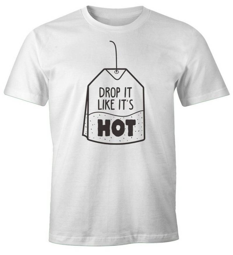 MoonWorks Print-Shirt Herren T-Shirt Spruch Drop it like it's hot Fun-Shirt Moonworks® mit Print von MoonWorks