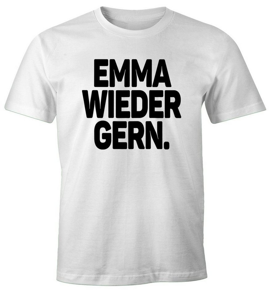 MoonWorks Print-Shirt Herren T-Shirt Spruch Emma wieder gern Fun-Shirt Party Festival Techno Rave Oberteil Moonworks® mit Print von MoonWorks