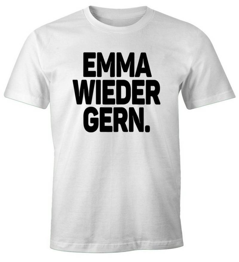 MoonWorks Print-Shirt Herren T-Shirt Spruch Emma wieder gern Fun-Shirt Party Festival Techno Rave Oberteil Moonworks® mit Print von MoonWorks