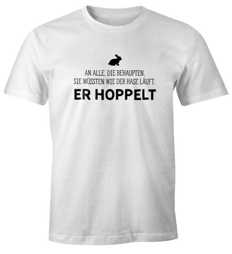 MoonWorks Print-Shirt Herren T-Shirt Spruch an alle die wissen wie der Hase läuft - er mit Print von MoonWorks