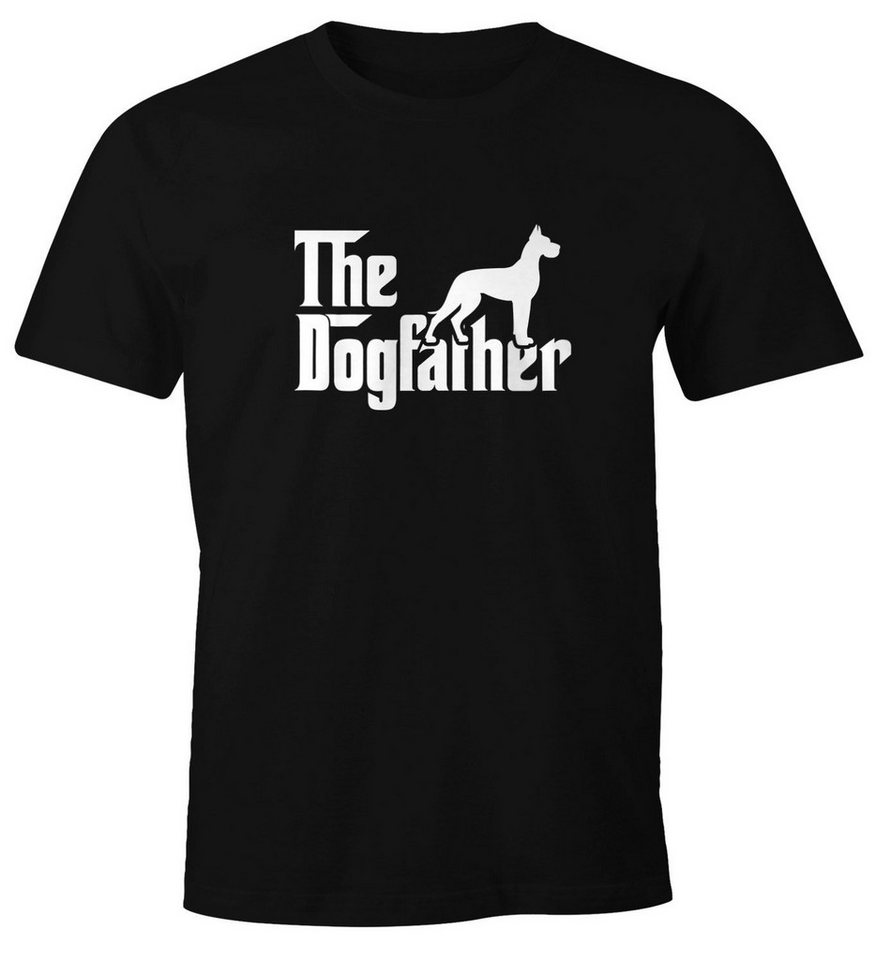 MoonWorks Print-Shirt Herren T-Shirt The Dogfather Hund Hundebesitzer Fun-Shirt Moonworks® mit Print von MoonWorks