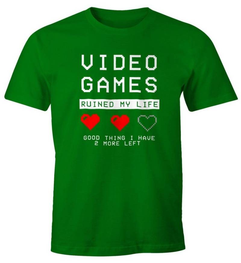 MoonWorks Print-Shirt Herren T-Shirt Video Games ruined my Life good thing I have 2 more mit Print von MoonWorks