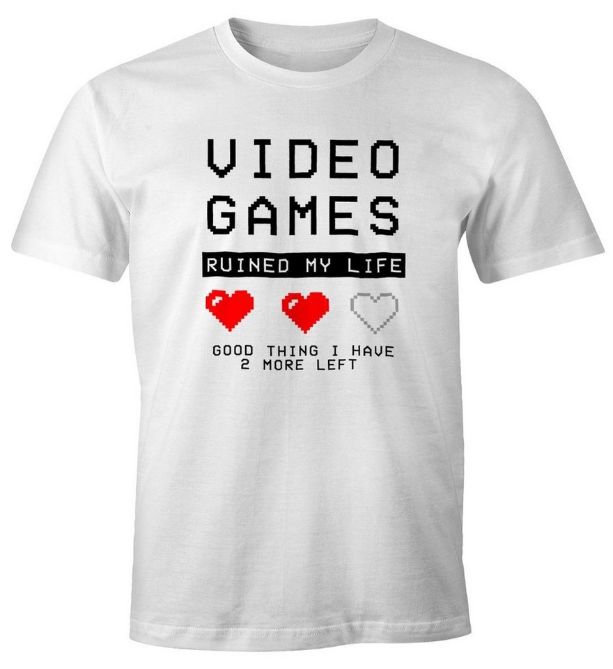 MoonWorks Print-Shirt Herren T-Shirt Video Games ruined my Life good thing I have 2 more mit Print von MoonWorks
