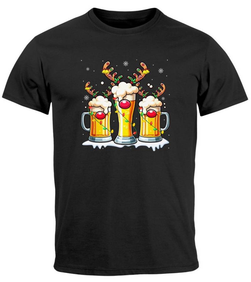 MoonWorks Print-Shirt Herren T-Shirt Weihnachten Biergläser Bier Lustig Fun-Shirt Alkohol mit Print von MoonWorks