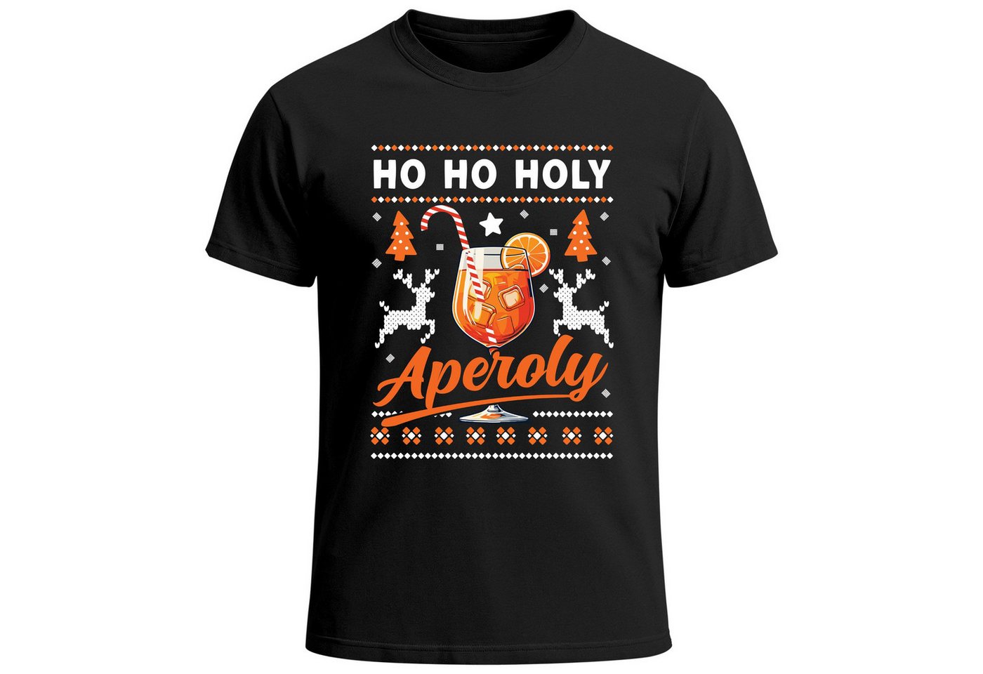 MoonWorks Print-Shirt Herren T-Shirt Weihnachten Ho Ho Holy Aperoly Spruch Lustig XMAS mit Print von MoonWorks