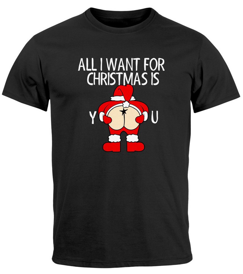 MoonWorks Print-Shirt Herren T-Shirt Weihnachten Liebe Lustig All I want for Christmas is mit Print von MoonWorks