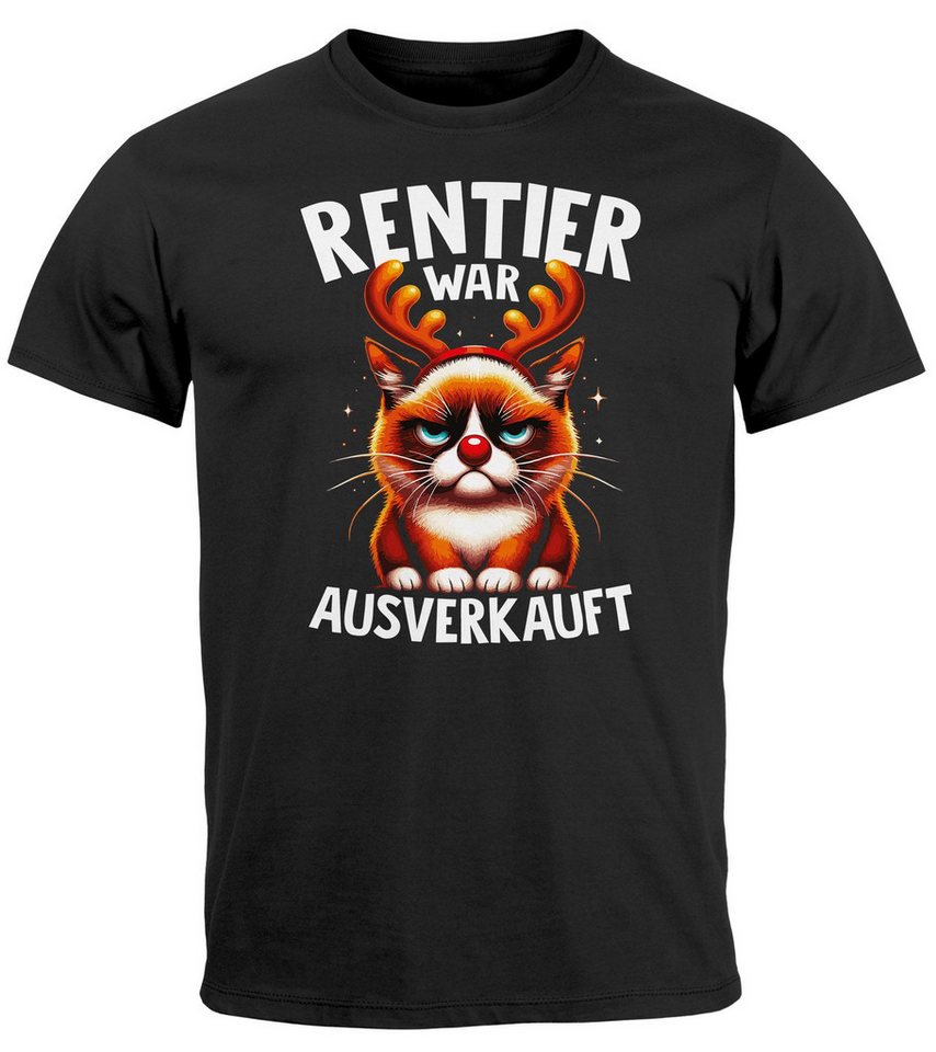 MoonWorks Print-Shirt Herren T-Shirt Weihnachten Spruch Lustig Rentier war ausverkauft mit Print von MoonWorks