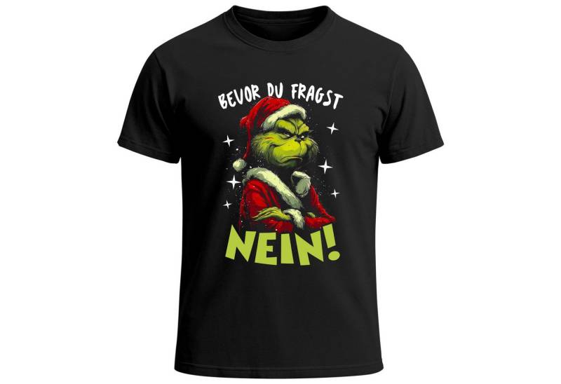 MoonWorks Print-Shirt Herren T-Shirt Weihnachten Spruch lustig Bevor du fragst NEIN XMAS mit Print von MoonWorks