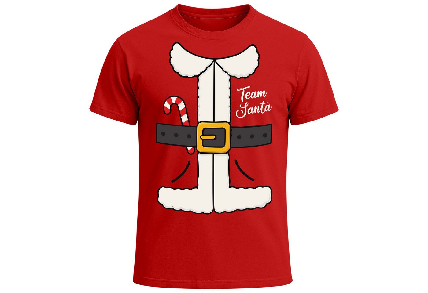 MoonWorks Print-Shirt Herren T-Shirt Weihnachten Spruch lustig Team Santa XMAS Outfit mit Print von MoonWorks