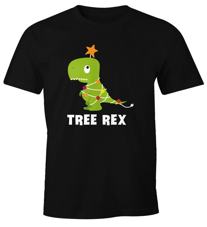 MoonWorks Print-Shirt Herren T-Shirt Weihnachten lustig Tree Rex Fun-Shirt Parodie mit Print von MoonWorks