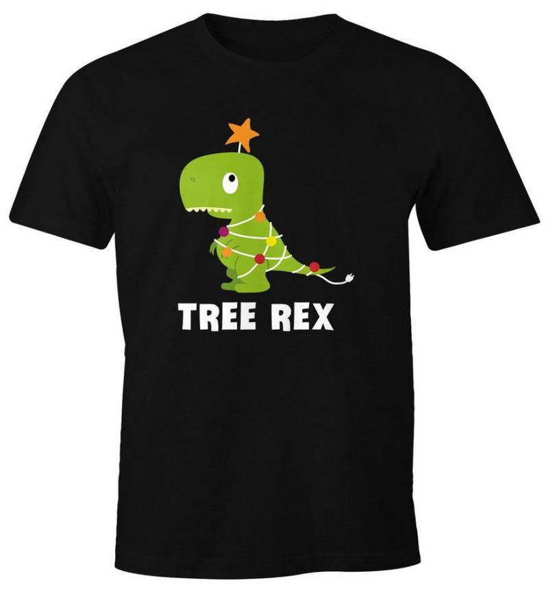 MoonWorks Print-Shirt Herren T-Shirt Weihnachten lustig Tree Rex Fun-Shirt Parodie mit Print von MoonWorks