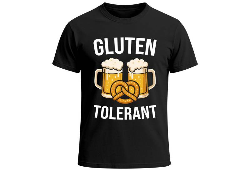 MoonWorks Print-Shirt Herren T-Shirt für das Oktoberfest Gluten Tolerant Bier Brezel mit Print von MoonWorks