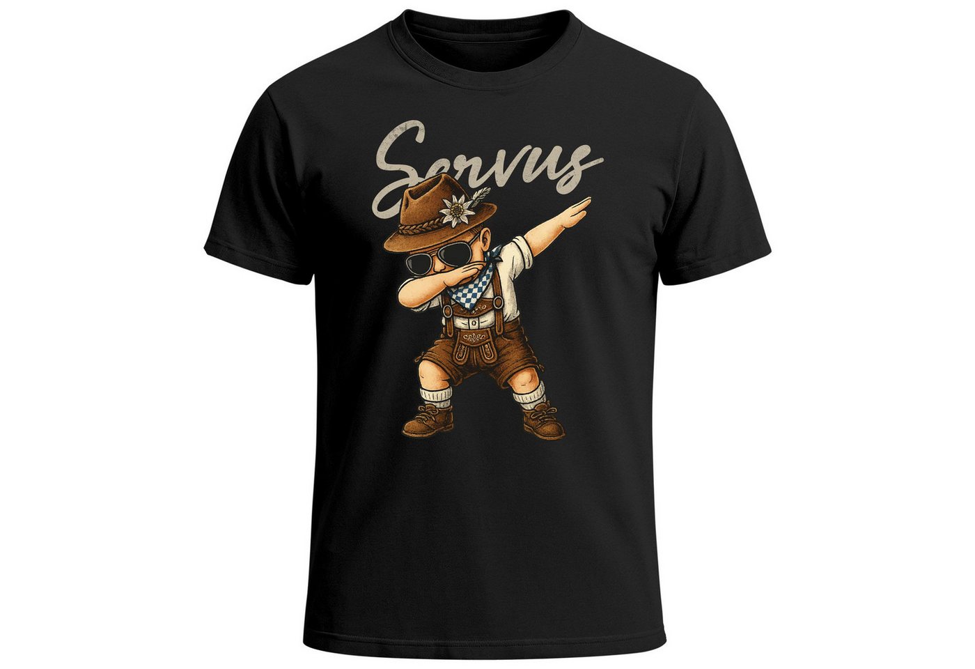 MoonWorks Print-Shirt Herren T-Shirt für das Oktoberfest Lausbua Servus Dabbing Baby mit Print von MoonWorks