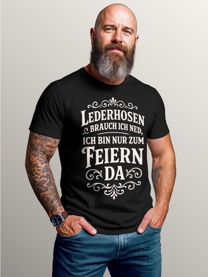 MoonWorks Print-Shirt Herren T-Shirt für das Oktoberfest - Lederhosen brauch ich ned, ich mit Print von MoonWorks