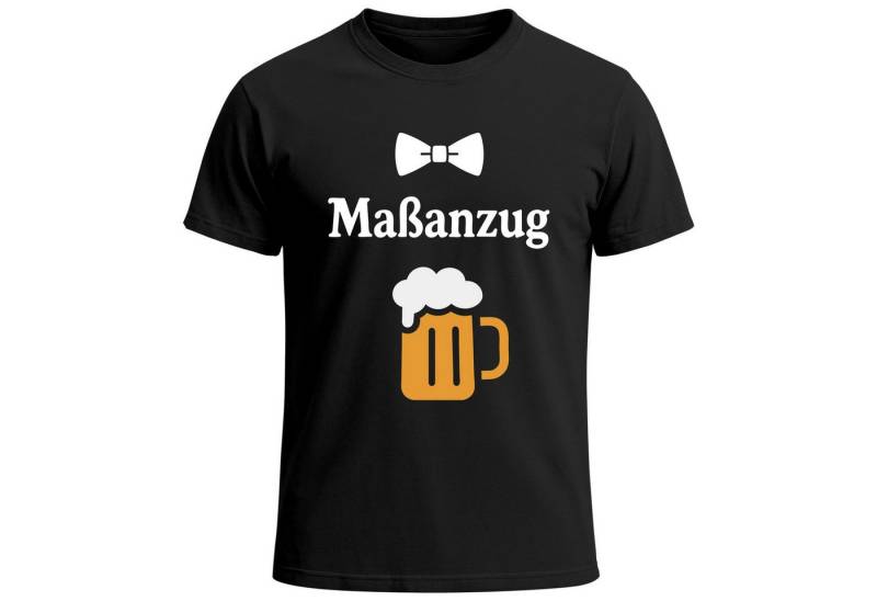 MoonWorks Print-Shirt Herren T-Shirt für das Oktoberfest Maßanzug mit Bierkrug & Fliege mit Print von MoonWorks