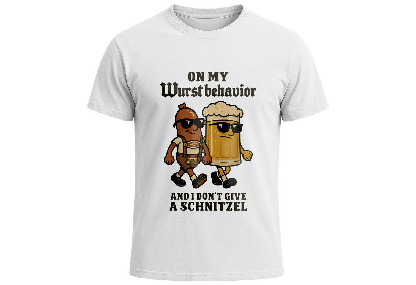 MoonWorks Print-Shirt Herren T-Shirt für das Oktoberfest On My Wurst Behavior Fun-Shirt mit Print von MoonWorks