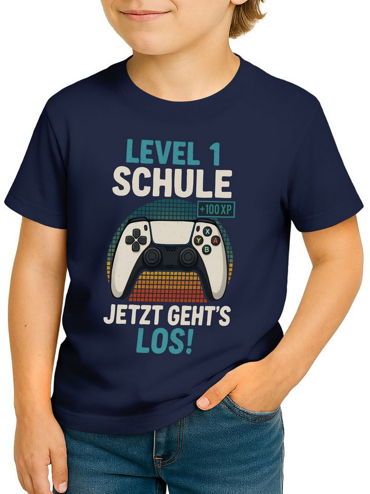 MoonWorks Print-Shirt Kinder Jungen T-Shirt Einschulung 2025 Gamer Zocker Controller-Grafik von MoonWorks
