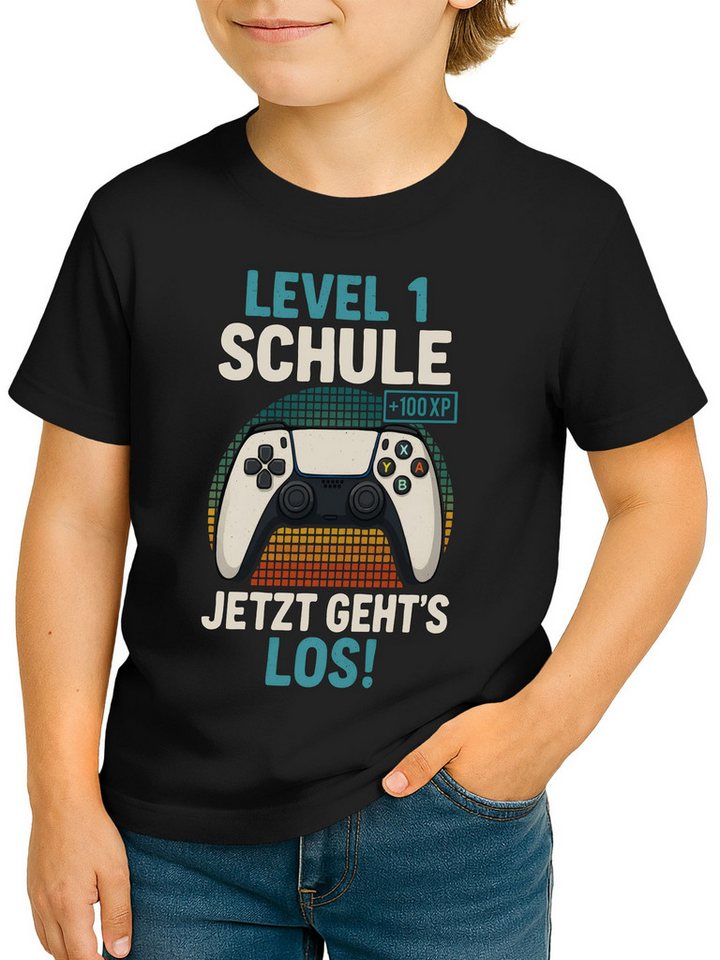MoonWorks Print-Shirt Kinder Jungen T-Shirt Einschulung 2025 Gamer Zocker Controller-Grafik von MoonWorks