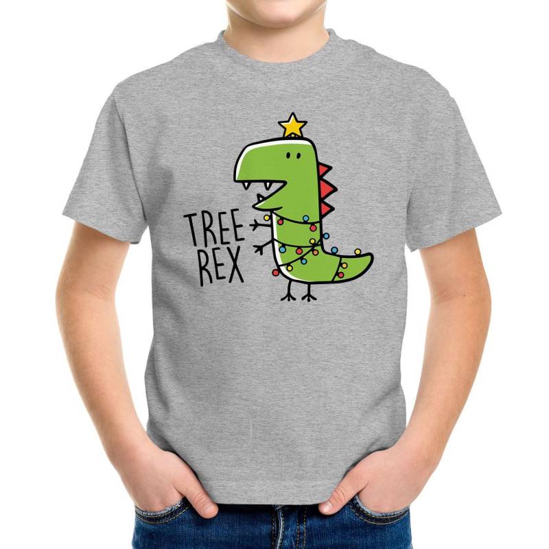 MoonWorks Print-Shirt Kinder T-Shirt Dinosaurier Tree Rex Christmas Tyrannosaurus XMAS von MoonWorks