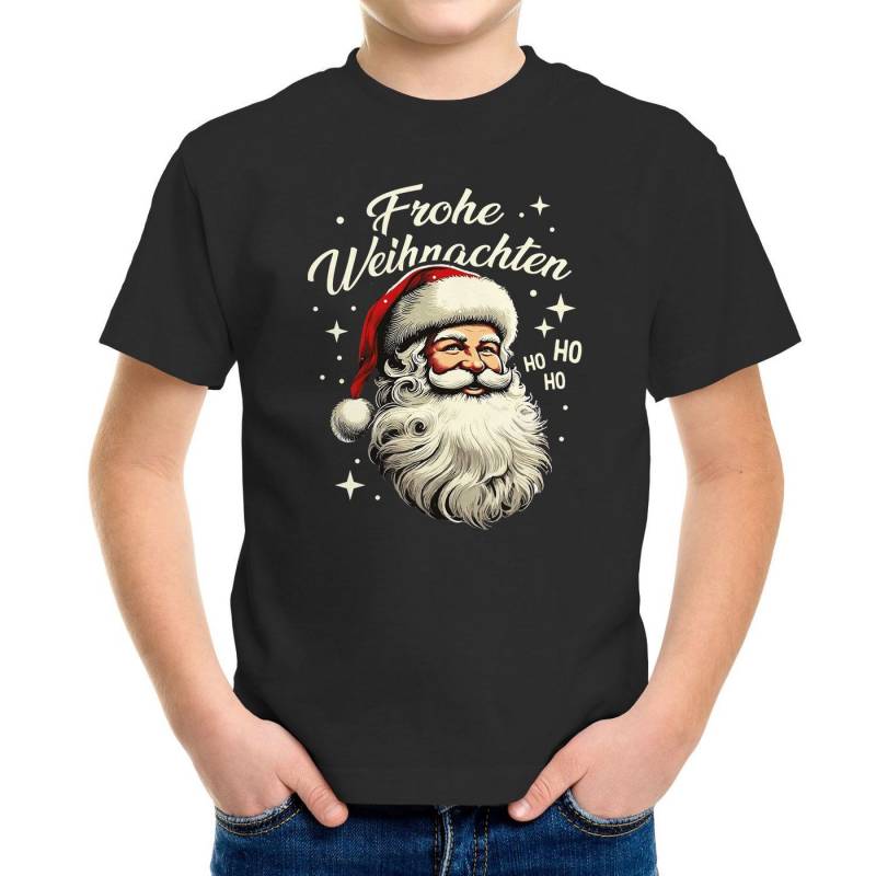 MoonWorks Print-Shirt Kinder T-Shirt Frohe Weihnachten Santa Claus Vintage-Design von MoonWorks