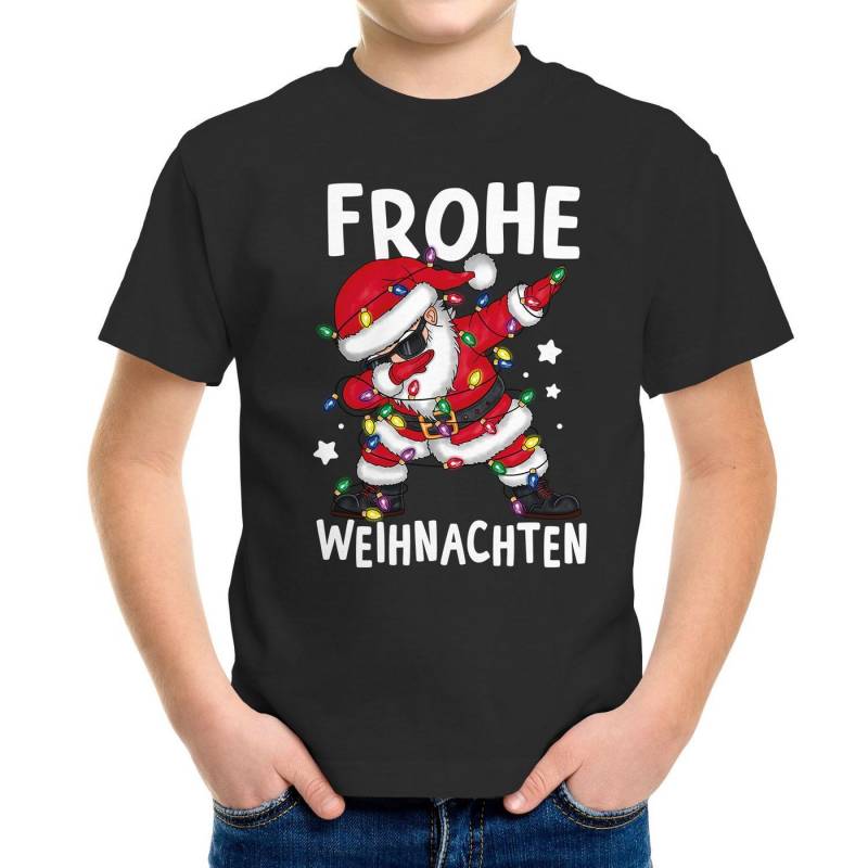 MoonWorks Print-Shirt Kinder T-Shirt Frohe Weihnachten Santa Dab Lustig Weihnachtsoutfit von MoonWorks
