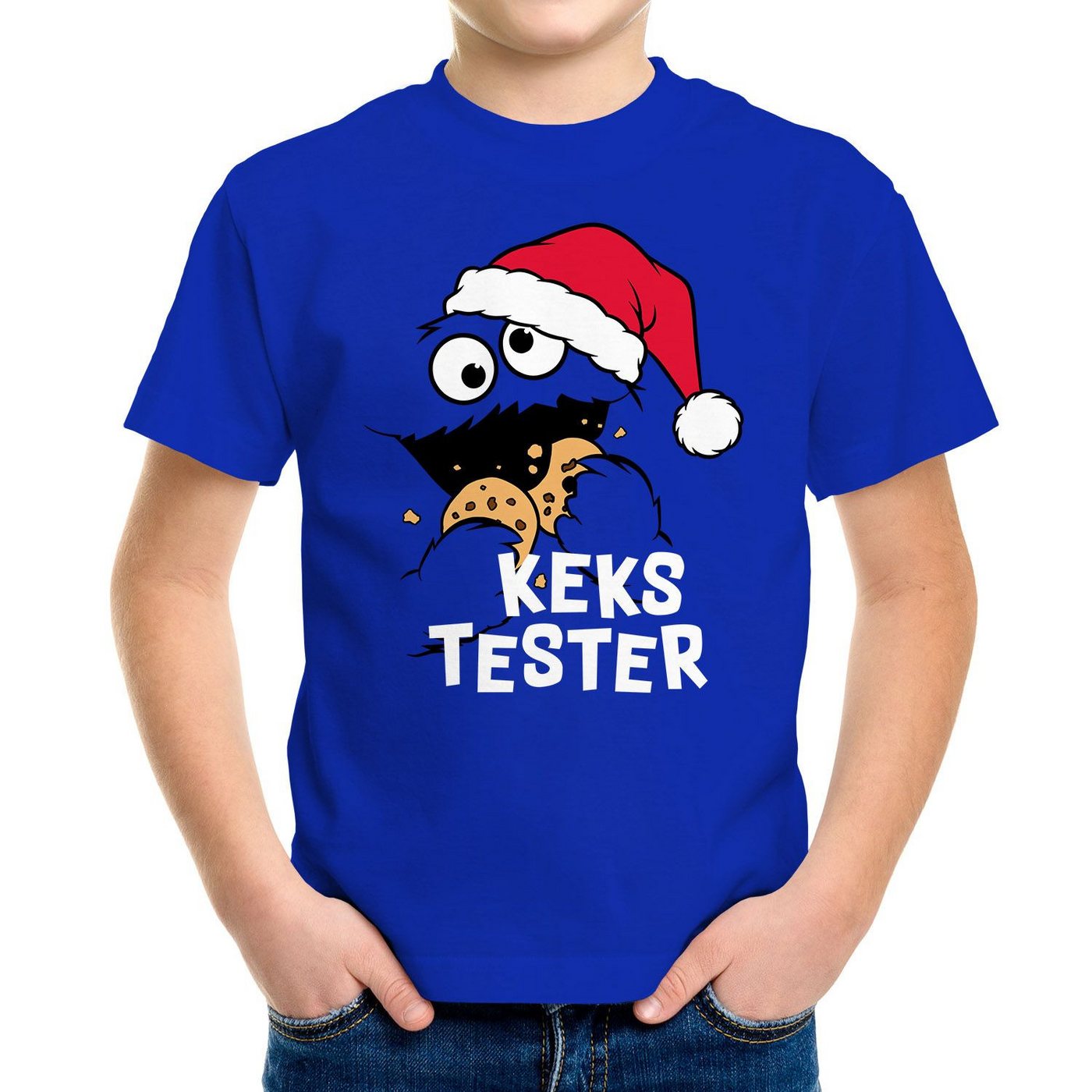 MoonWorks Print-Shirt Kinder T-Shirt Jungen Kekstester Weihnachtsshrit Lustig Cookie Monter von MoonWorks