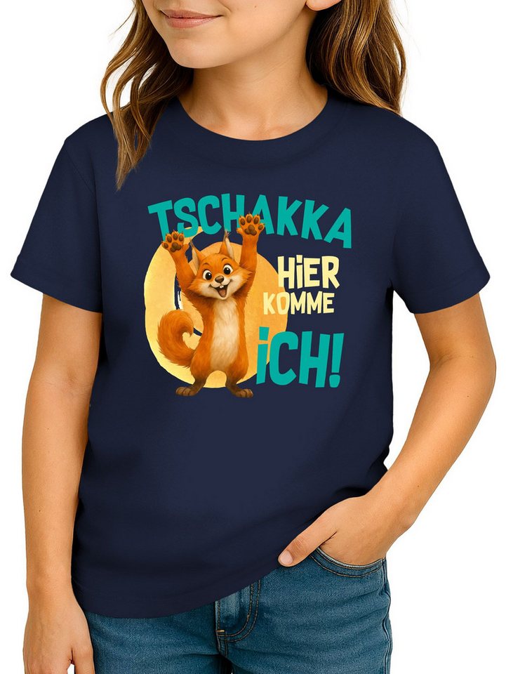 MoonWorks Print-Shirt Kinder T-Shirt Kinder Eichhörnchen Lustiges Tschakka Comic Tiermotiv von MoonWorks
