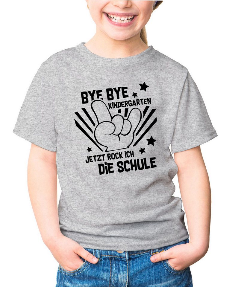 MoonWorks Print-Shirt Kinder T-Shirt Mädchen Bye Bye Kindergarten Abschied Geschenk zur von MoonWorks