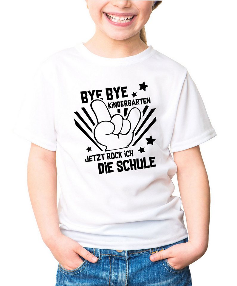 MoonWorks Print-Shirt Kinder T-Shirt Mädchen Bye Bye Kindergarten Abschied Geschenk zur von MoonWorks