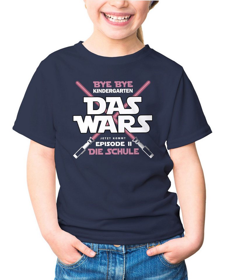 MoonWorks Print-Shirt Kinder T-Shirt Mädchen Bye Bye Kindergarten Das Wars jetzt kommt von MoonWorks