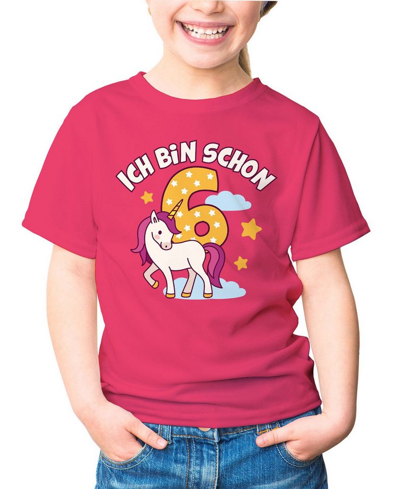 MoonWorks Print-Shirt Kinder T-Shirt Mädchen Einhorn Alter Zahl Spruch Ich bin schon (3-8) von MoonWorks