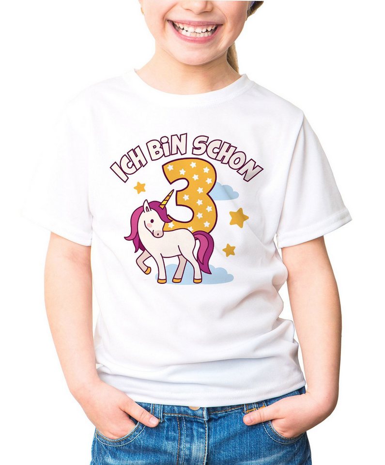 MoonWorks Print-Shirt Kinder T-Shirt Mädchen Einhorn Alter Zahl Spruch Ich bin schon (3-8) von MoonWorks