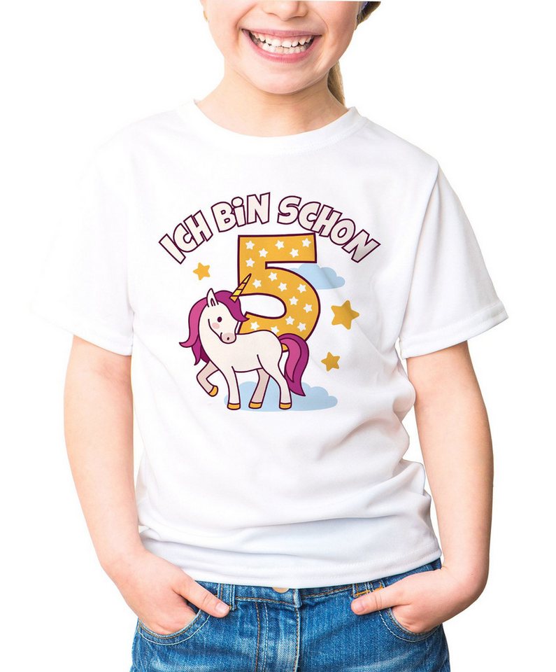 MoonWorks Print-Shirt Kinder T-Shirt Mädchen Einhorn Alter Zahl Spruch Ich bin schon (3-8) von MoonWorks