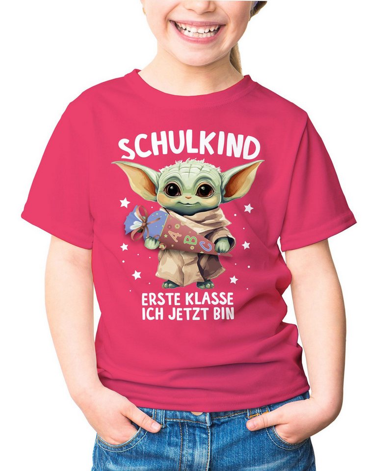 MoonWorks Print-Shirt Kinder T-Shirt Mädchen Einschulung Baby Yoda Schulkind Erste Klasse von MoonWorks