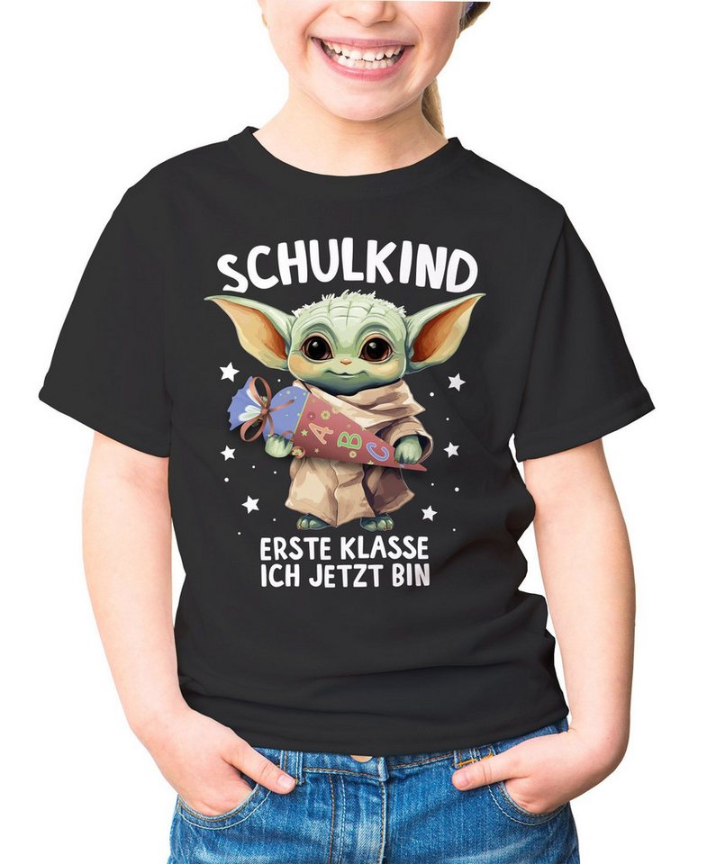 MoonWorks Print-Shirt Kinder T-Shirt Mädchen Einschulung Baby Yoda Schulkind Erste Klasse von MoonWorks