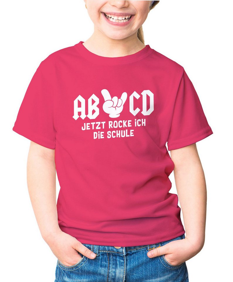 MoonWorks Print-Shirt Kinder T-Shirt Mädchen Jetzt rocke ich die Schule Comichand AB/CD von MoonWorks