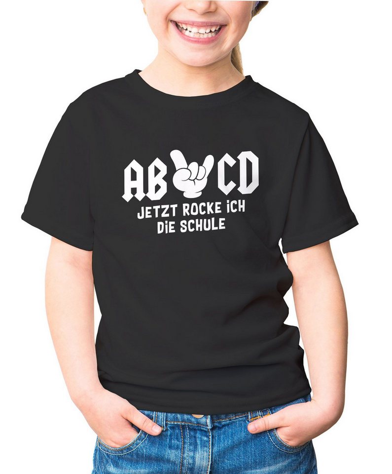 MoonWorks Print-Shirt Kinder T-Shirt Mädchen Jetzt rocke ich die Schule Comichand AB/CD von MoonWorks