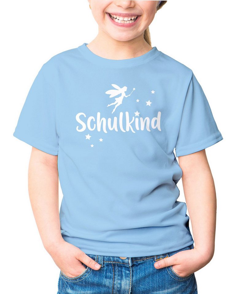 MoonWorks Print-Shirt Kinder T-Shirt Mädchen Schulkind Zauber-Fee Zauberstab Sterne von MoonWorks