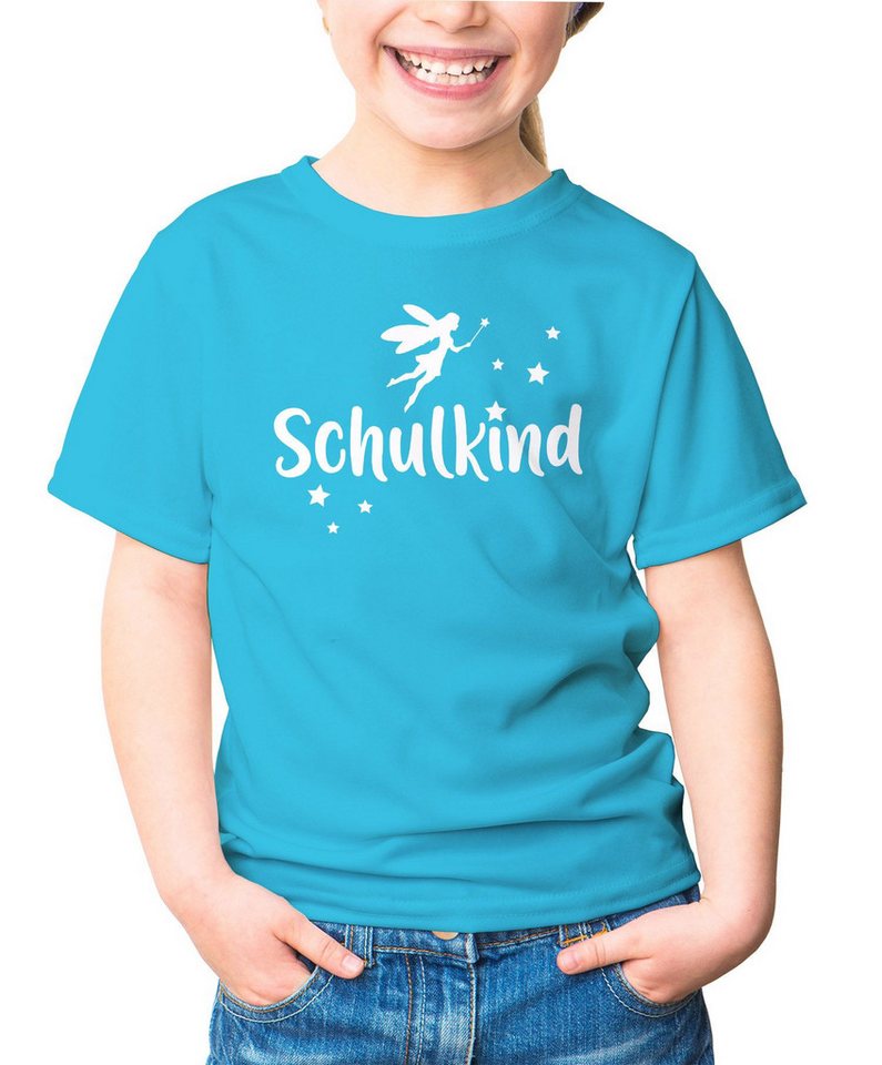 MoonWorks Print-Shirt Kinder T-Shirt Mädchen Schulkind Zauber-Fee Zauberstab Sterne von MoonWorks