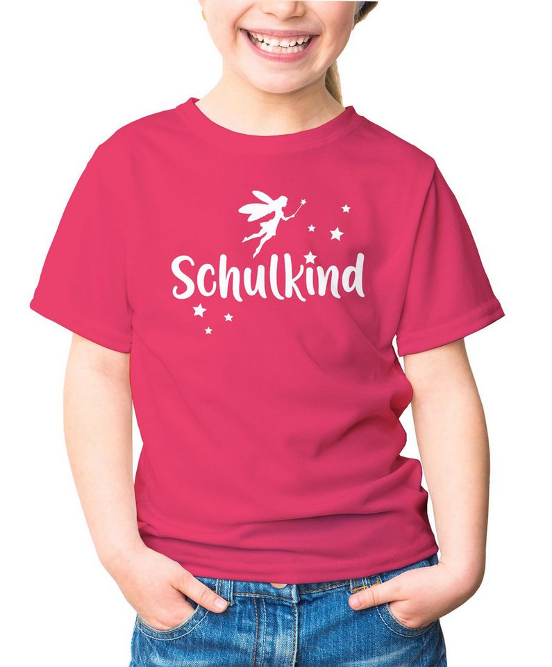 MoonWorks Print-Shirt Kinder T-Shirt Mädchen Schulkind Zauber-Fee Zauberstab Sterne von MoonWorks