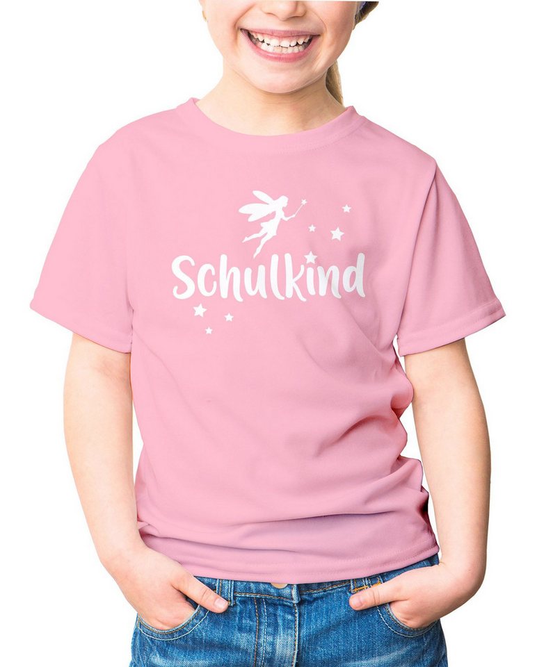 MoonWorks Print-Shirt Kinder T-Shirt Mädchen Schulkind Zauber-Fee Zauberstab Sterne von MoonWorks