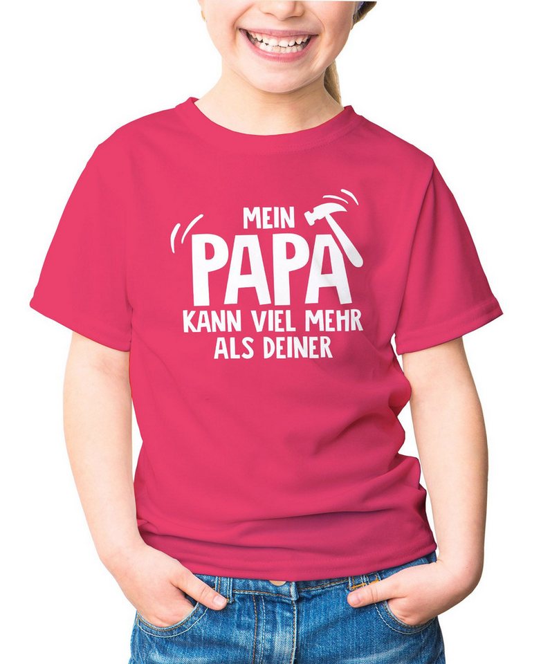 MoonWorks Print-Shirt Kinder T-Shirt Mein Papa kann viel mehr als deiner Spruch lustig von MoonWorks
