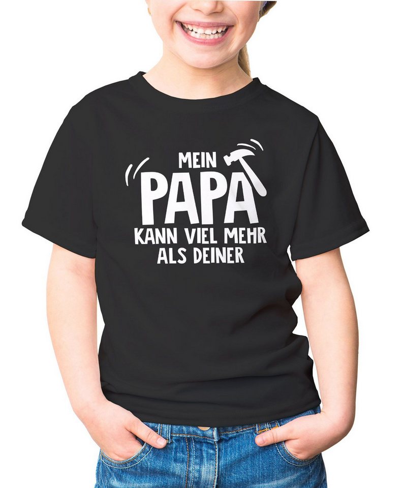 MoonWorks Print-Shirt Kinder T-Shirt Mein Papa kann viel mehr als deiner Spruch lustig von MoonWorks
